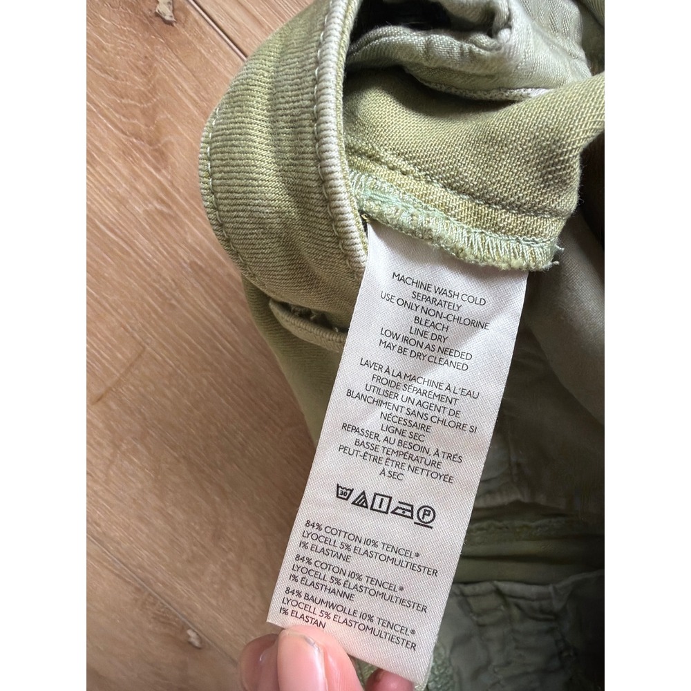 Maeve Anthropologie Olive Green Wide Leg High Rise Ettie crop Pants Size 29 - Picture 3 of 7
